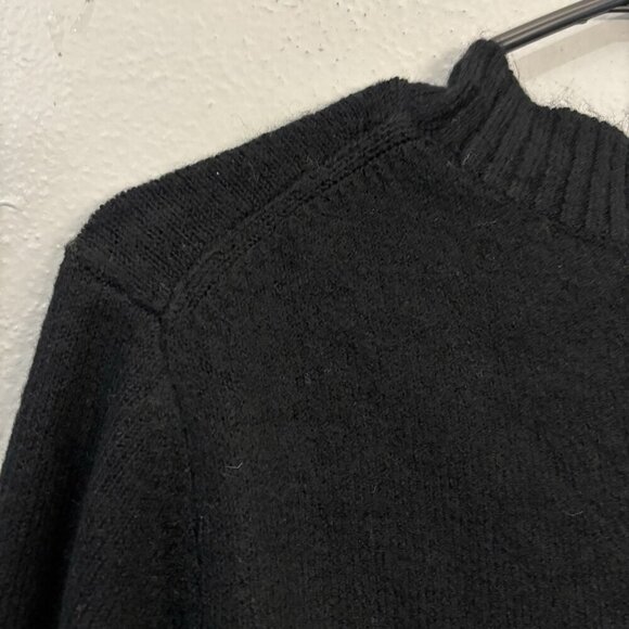 CeCe Bow Button V Neck Cardigan Black Women Medium - Picture 9 of 14